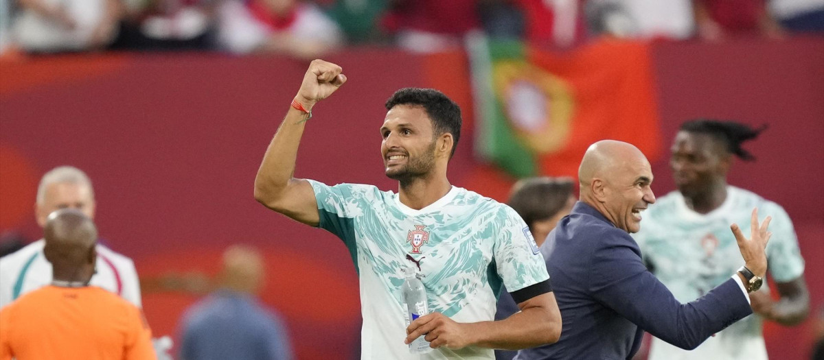 (Foto de ARCHIVO)
Goncalo Ramos of Portugal celebrates after scoring his team's second goal during the FIFA World Cup 2026 Round Of 32 match between Portugal and Croatia at Toronto Stadium on July 02, 2026 in Toronto, Ontario.

Jose Breton / AFP7 / Europa Press
02/7/2026 ONLY FOR USE IN SPAIN