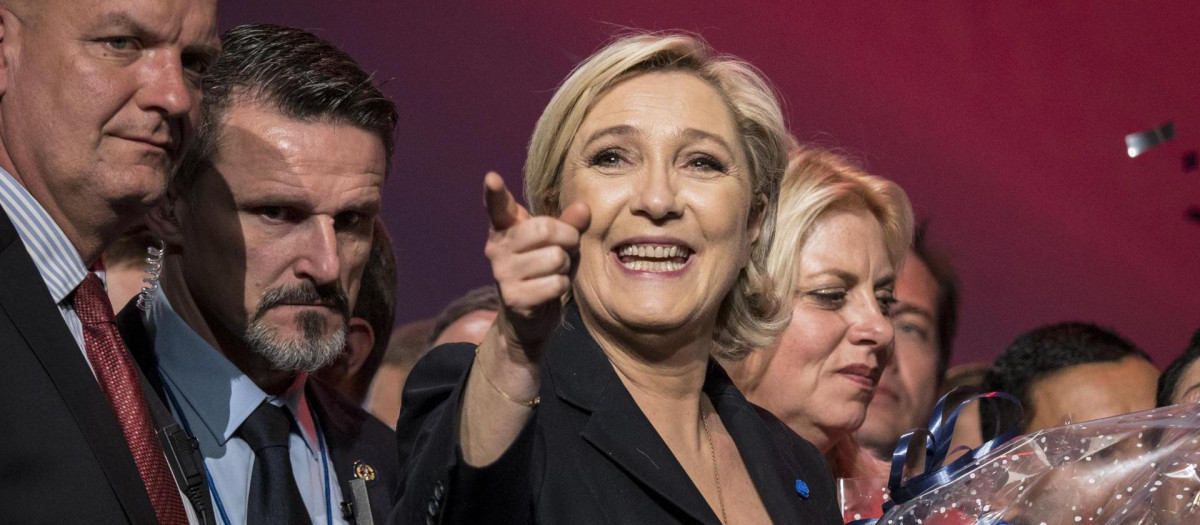 La líder y candidata del partido Frente Nacional (FN) a las elecciones presidenciales francesas, Marie Le Pen