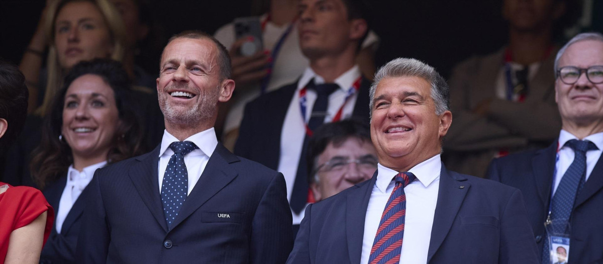 Joan Laporta y Aleksander Ceferin, en una imagen de archivo