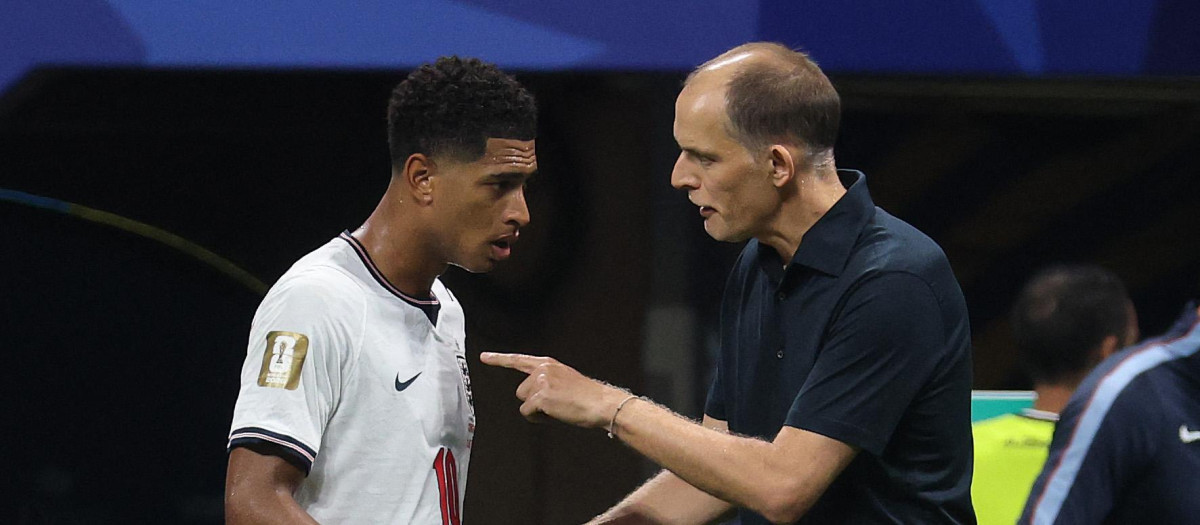 Thomas Tuchel y Jude Bellingham, en los cuartos de final del Mundial