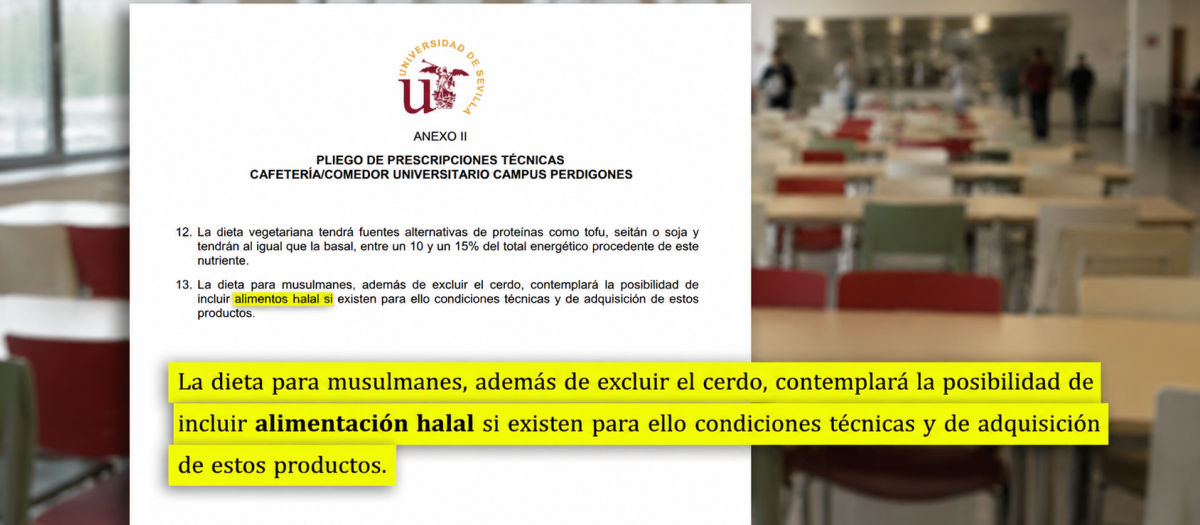 Menú halal en la Universidad de Sevilla