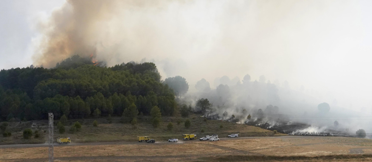 Incendio en las inmediaciones de la localidad vallisoletana de Íscar declarado el martes