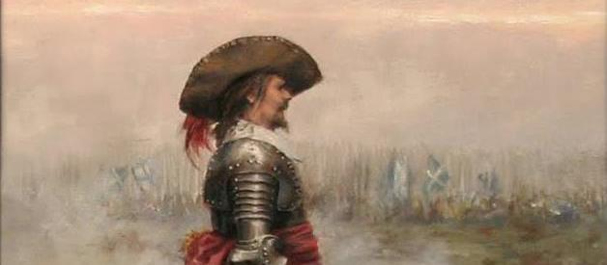 Alférez de los Tercios Españoles, siglo XVII. Oleo de Augusto Ferrer-Dalmau