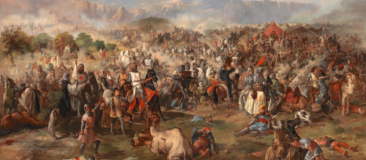 Batalla de Las Navas de Tolosa, óleo de Van Halen expuesto en el palacio del Senado