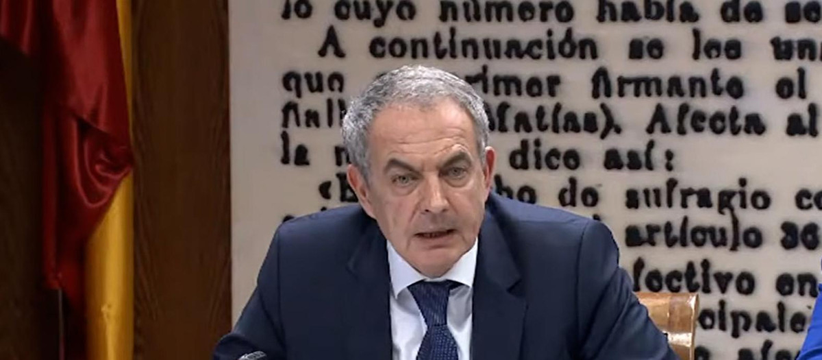 Zapatero, durante su declaración ante el Senado el pasado marzo