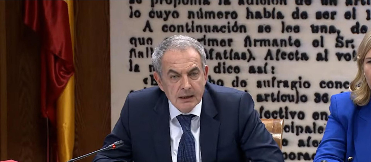 Zapatero, durante su declaración ante el Senado el pasado marzo