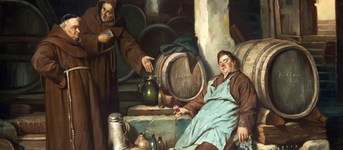 'Monjes en una bodega' (J. Haier, 1873)