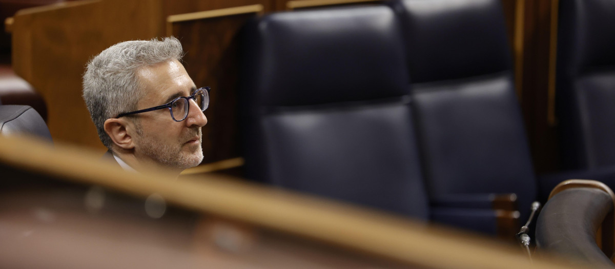 El ministro de Hacienda, Arcadi España, este jueves en el Congreso