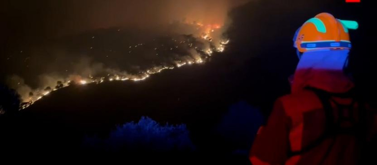 Vista de uno de los incendios que afectan a la Comunidad de Madrid