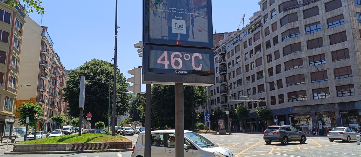 Termómetro por encima de 45 grados en Bilbao