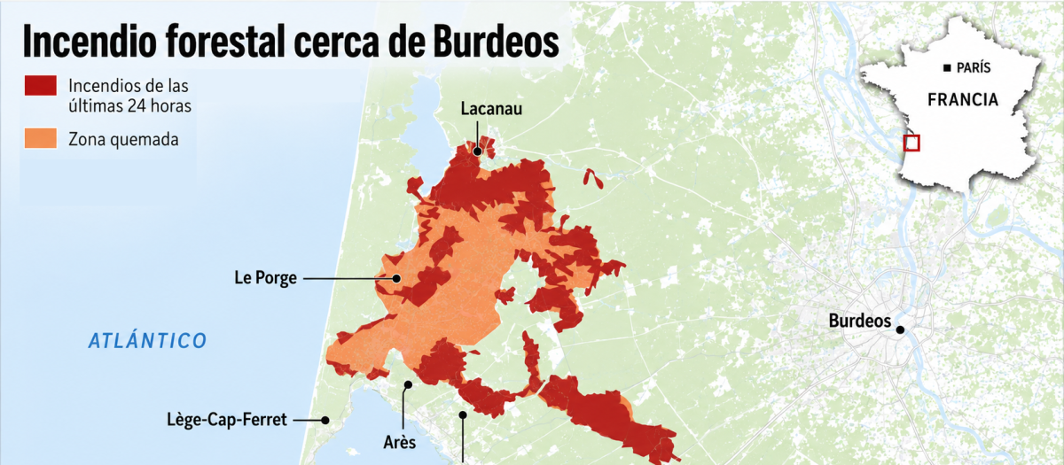Incendio registrado en Francia