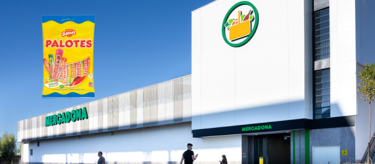Imagen de un supermercado de Mercadona y de los míticos Palotes