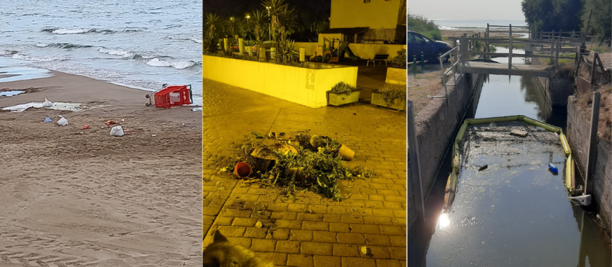 Imagen de diferentes desperfectos en Port Saplaya (Alboraya - Valencia).