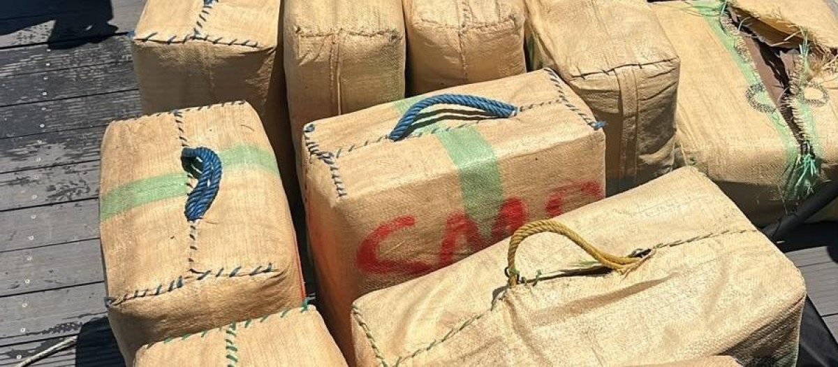 Droga incautada en una operación contra el narcotráfico en Isla Cristina (Huelva)