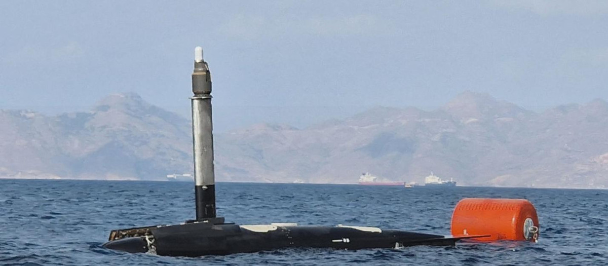 Imagen de la primera inmersión del submarino S-82 Narciso Monturiol difunida por Navantia