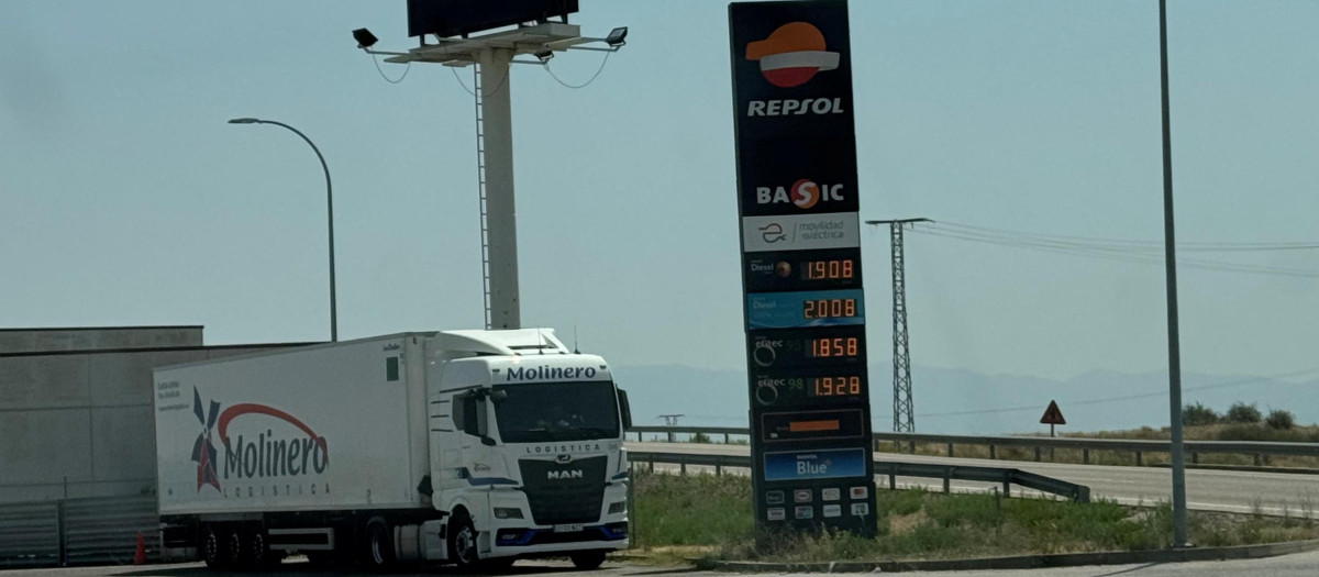 Imagen de una estación de servicio Repsol hace solo unas horas