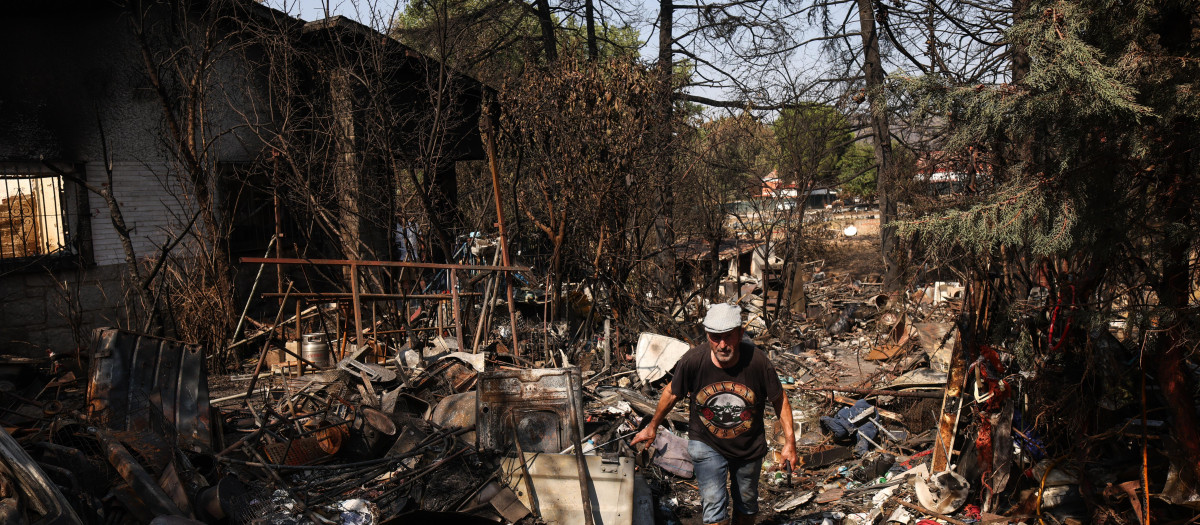 Vivienda afectada por el incendio de la Comunidad de Madrid