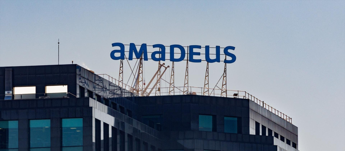 Fachada de la sede de Amadeus en Madrid.