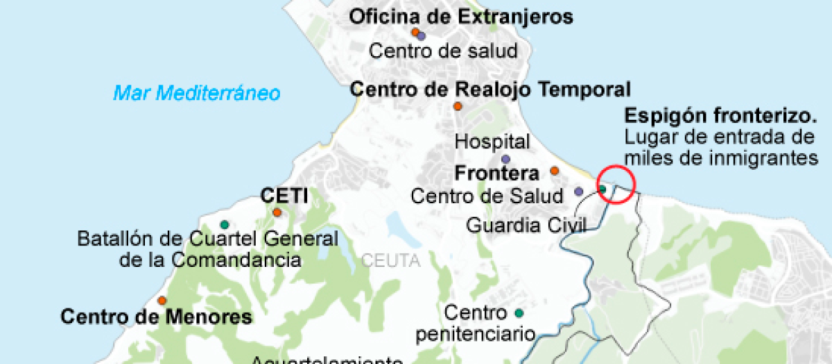 mapa ceuta leyenda