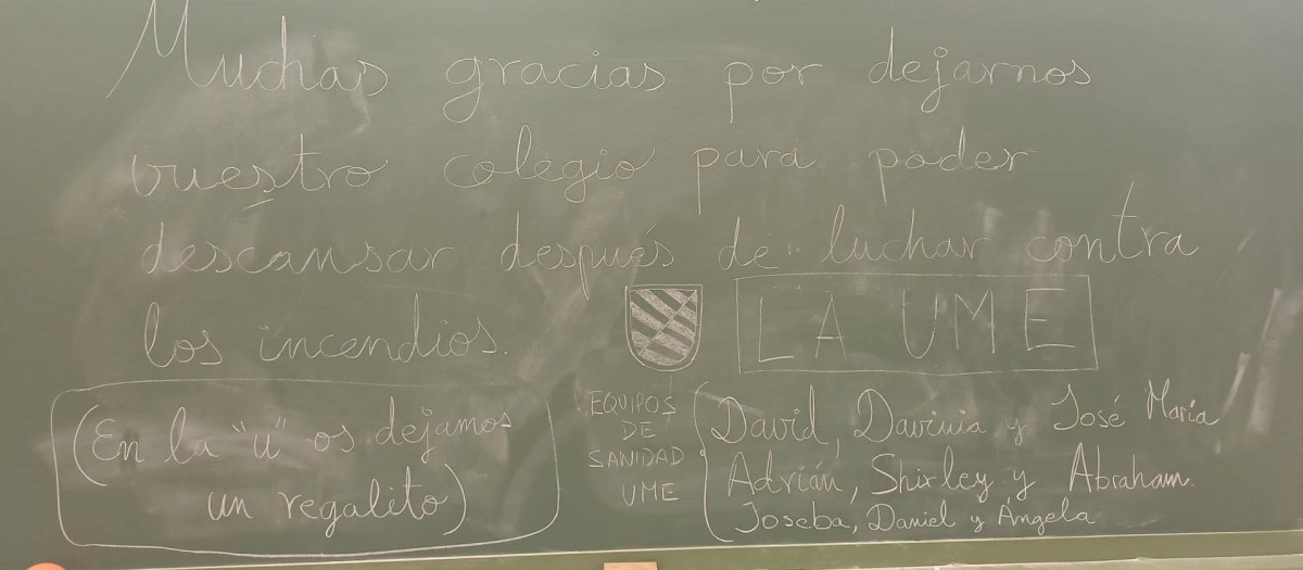 Mensaje de la UME a los niños de Almorox, Toledo