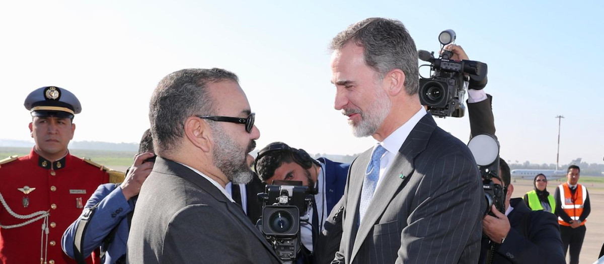 Don Felipe con Mohamed VI en febrero de 2019, cuando las relaciones eran muy buenas