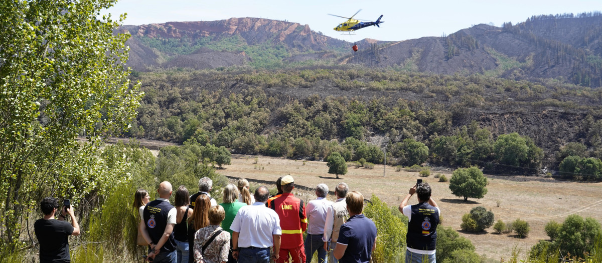 El paraje de La Leitosa, en el municipio de Villafranca del Bierzo (León), afectado por el incendio de Veguellina (León)