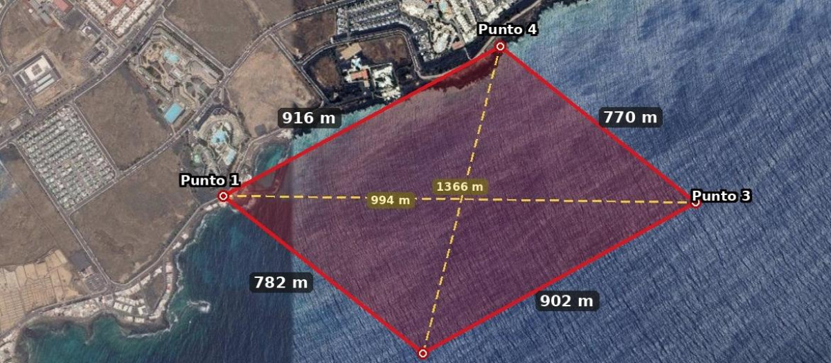 Área restringida a la navegación en el entorno de La Mareta