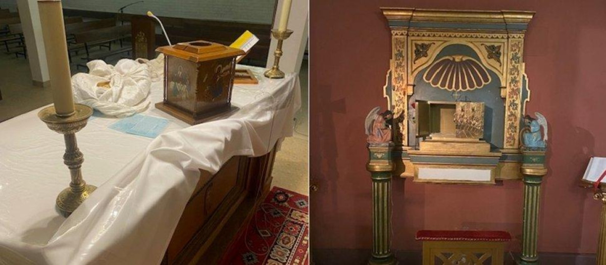 Los violentos destrozaron el interior de la iglesia, profanando dos sagrarios y una reliquia