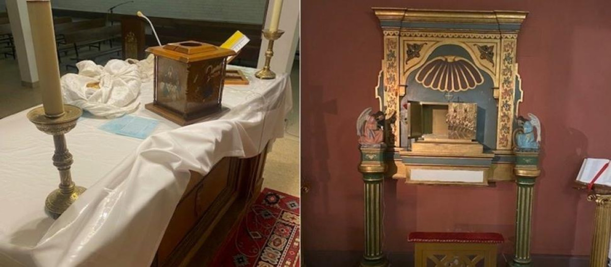 Los violentos destrozaron el interior de la iglesia, profanando dos sagrarios y una reliquia