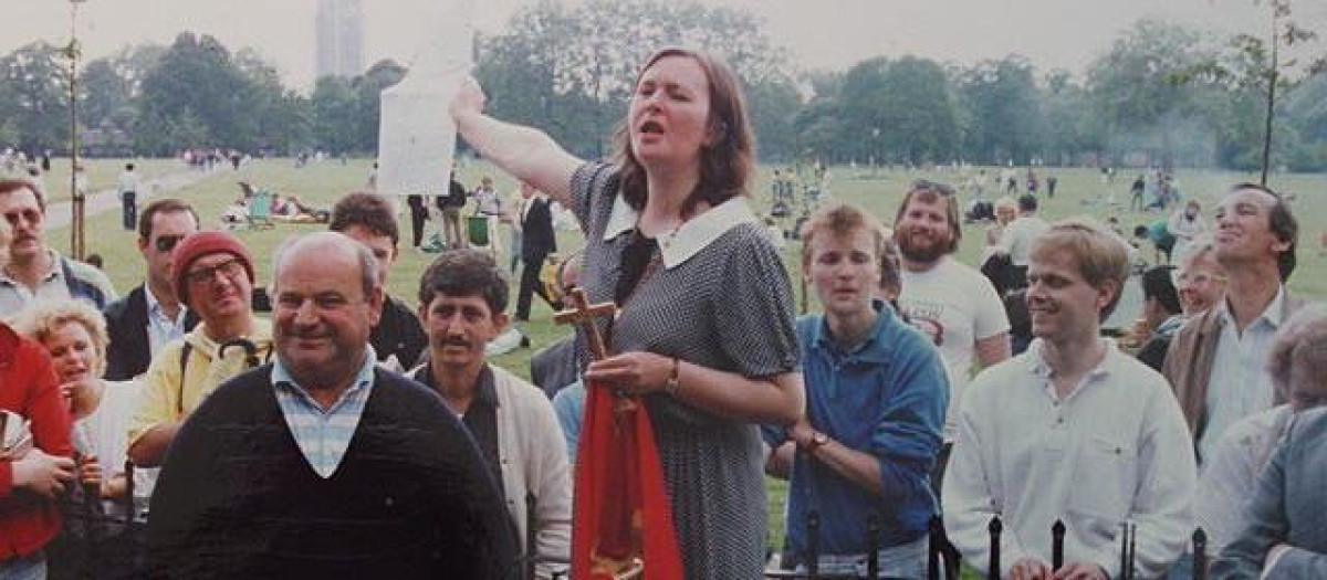 Oradores en Hyde Park en 1987