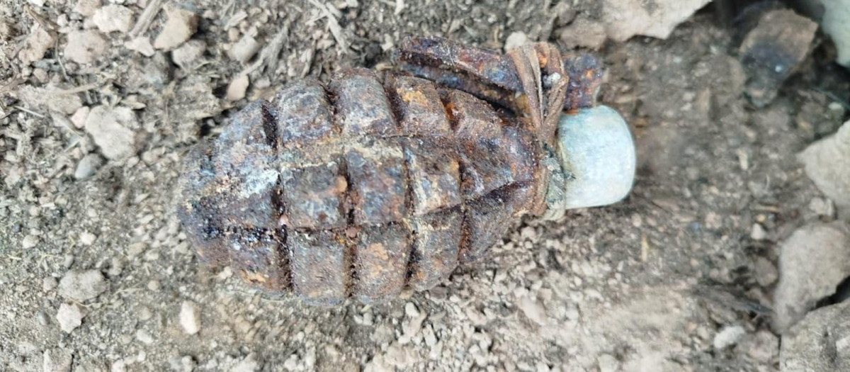 Proyectil de la Guerra Civil detonado en Valberzoso, Palencia