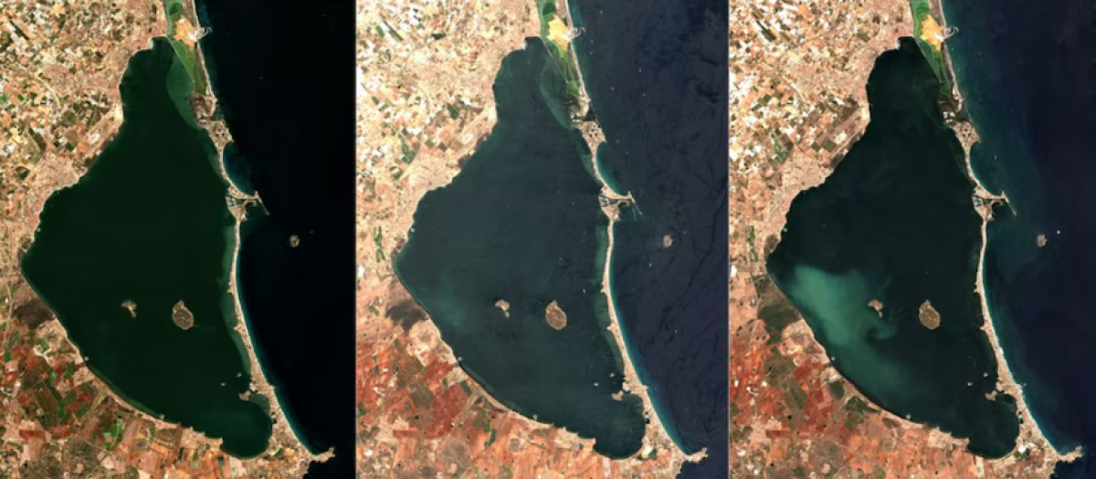 La 'mancha blanca' detectada en el Mar Menor