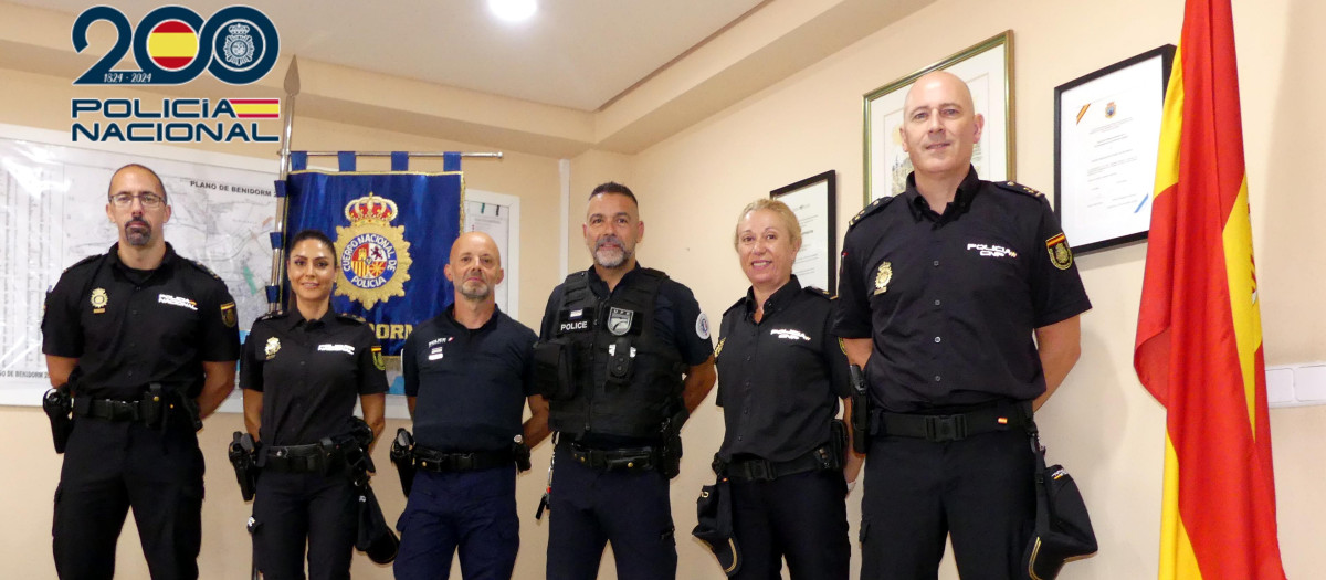 Imagen de agentes de la Policía Nacional y de la Police Nationale de Francia en Benidorm.