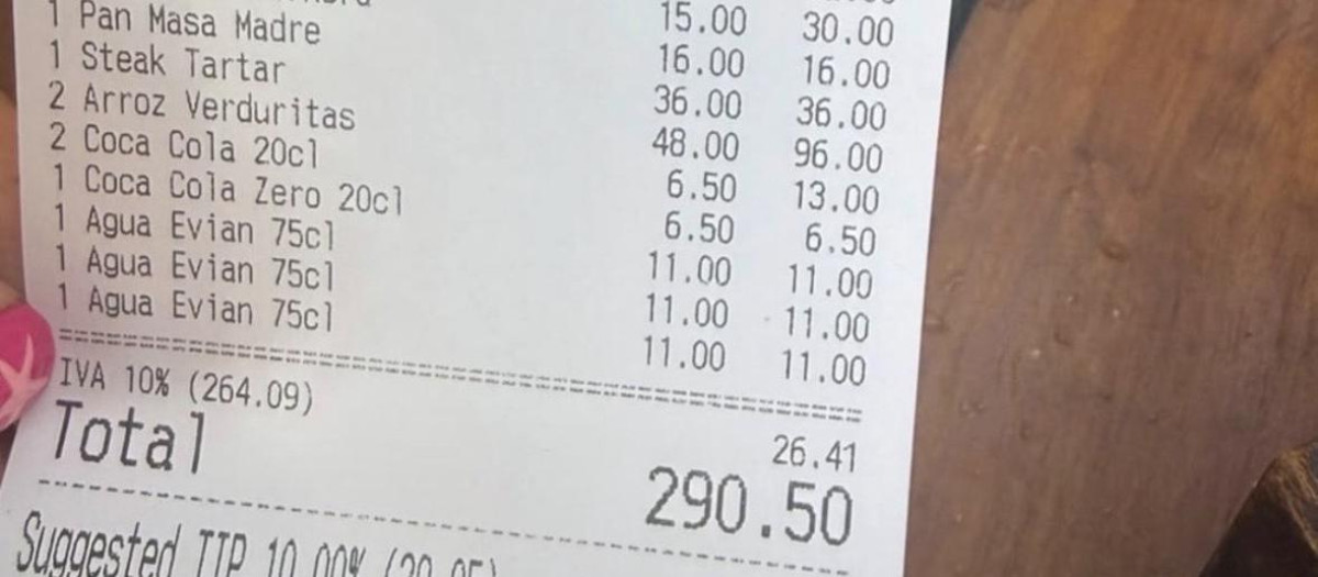 Imagen del ticket difundido por Jesús Soriano en sus redes sociales