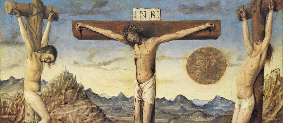 Representación del eclipse durante la crucifixión de Cristo