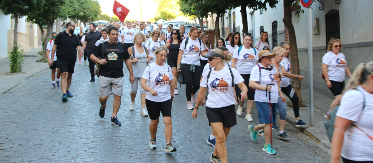 Peregrinos cofrades de Montilla Camino de Montalbán