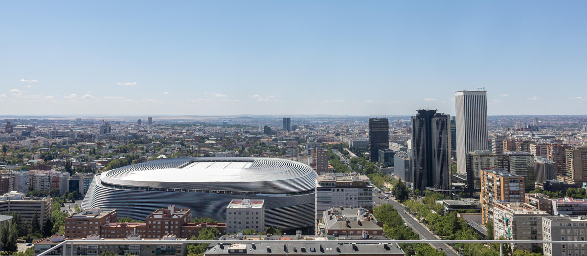 Vista panorámica del estadio Santiago Bernabéu