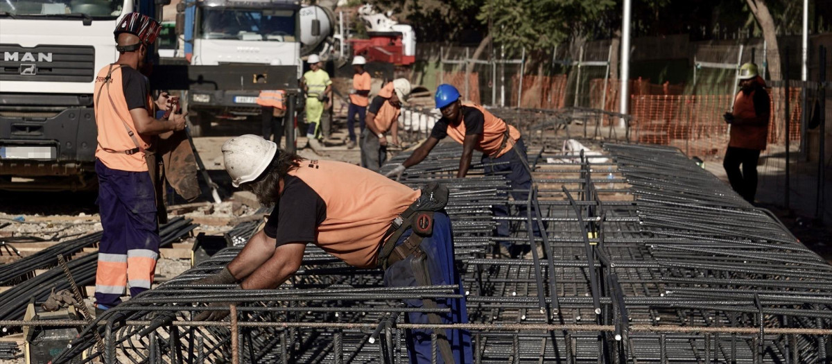 Operarios de la construcción en Málaga.