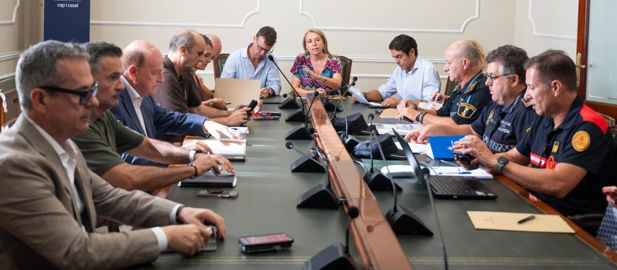 Reunión presidida por la concejal y alcaldesa de Valencia en funciones, Julia Climent
