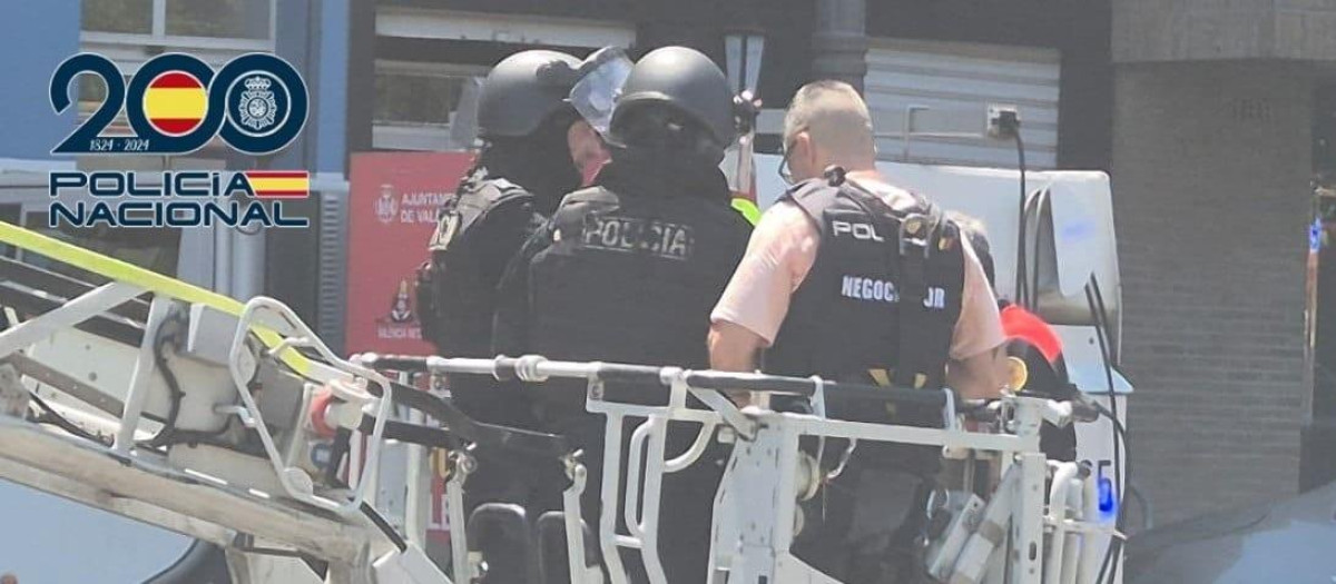 Imagen de la intervención policial en Valencia
