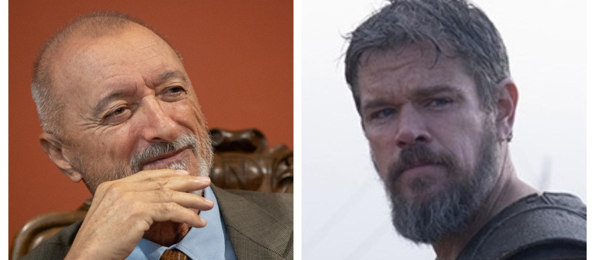 Arturo Pérez-Reverte y Matt Damon