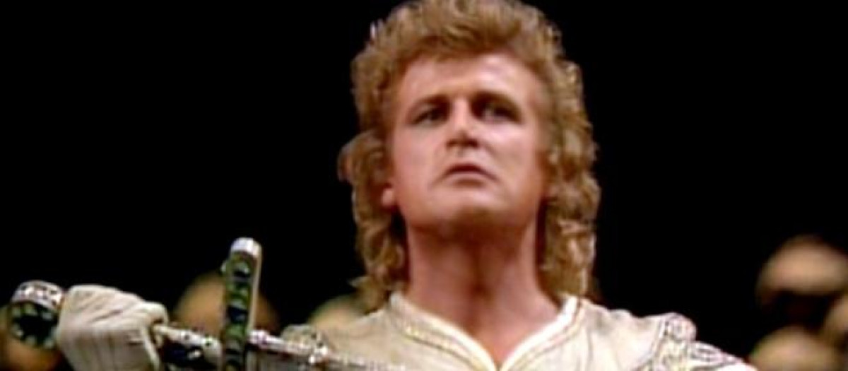 Peter Hofmann durante la representación de una ópera de Wagner