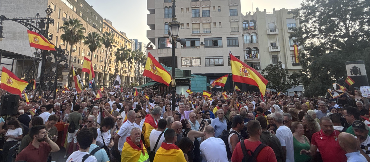 Imagen tomada este domingo durante la concentración convocada en Ceuta