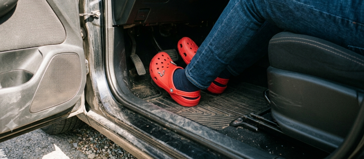 Conducir con unos zapatos de este tipo no es nunca una buena idea