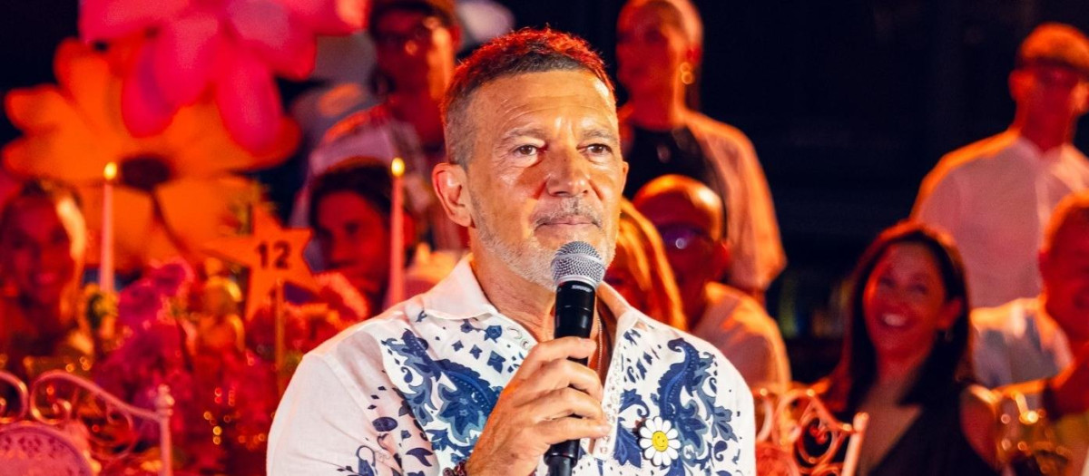 Antonio Banderas durante una gala solidaria en Marbella