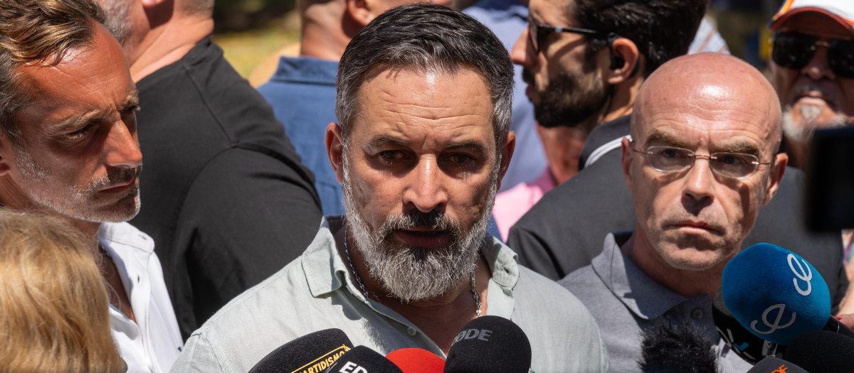 El presidente de Vox, Santiago Abascal, hace unas declaraciones este domingo en las que ha pedido la militarización de la frontera de Ceuta