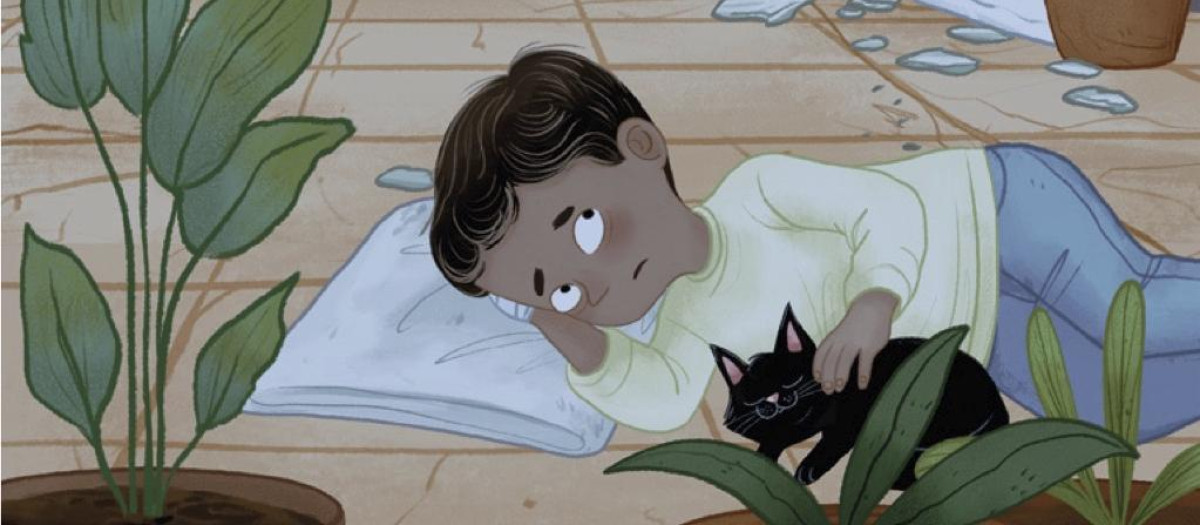 Ilustración interior de 'El niño del gato'
