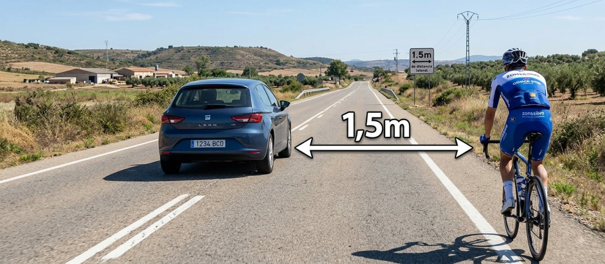 Al adelantar hay que dejar 1,5 metros de margen lateral