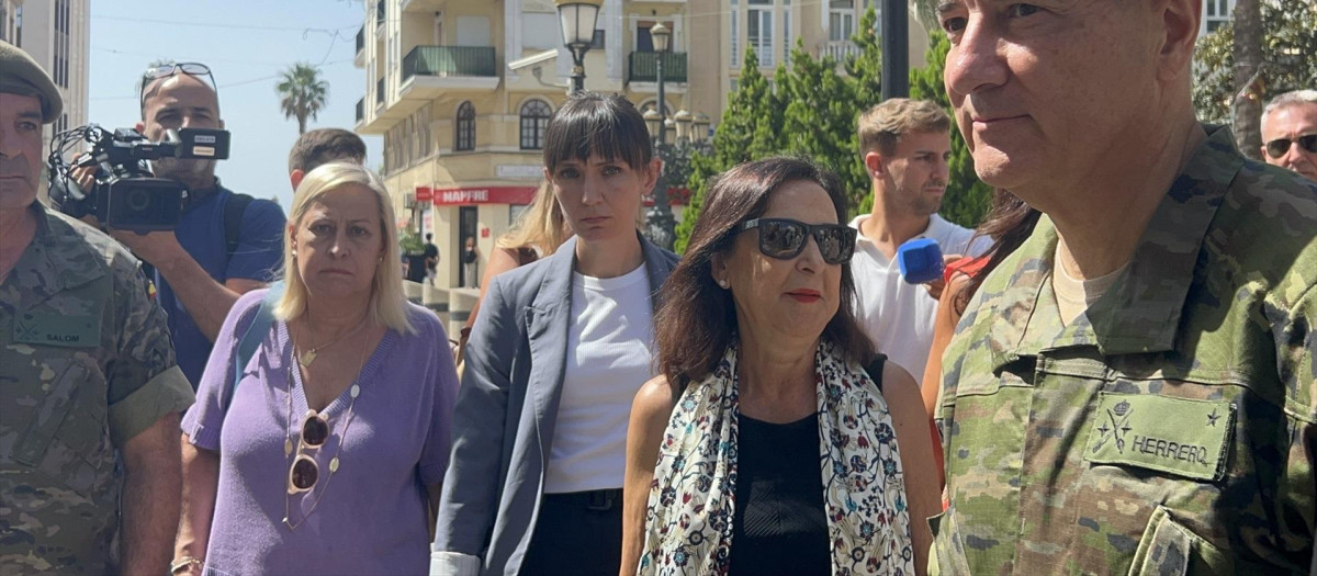 La ministra de Defensa, Margarita Robles, este miércoles en Ceuta