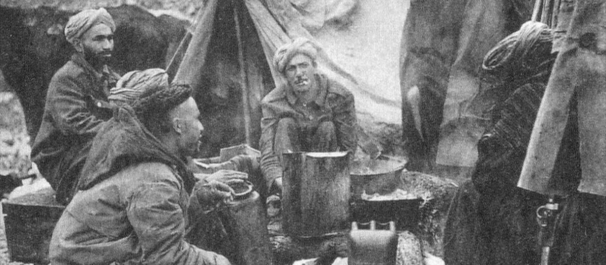 Soldados marroquíes del Ejército Francés durante la batalla de Montecassino